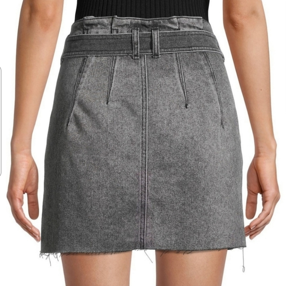 Free People Washed Black Denim Jean mini Skirt - Picture 5 of 5